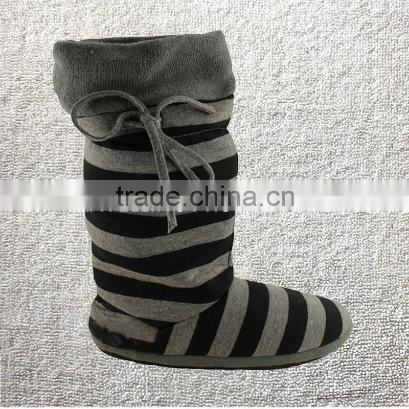 JERSEY STRIPES LADIES/WOMENS SLIPPERS/BOOTS/INDOOR FOOTWEAR