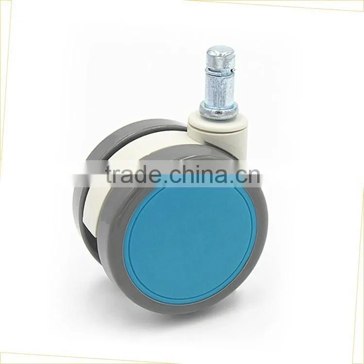 China BL fashion cheap 64mm blue grip ring stem TPR furniture appliance swivel caster wheels