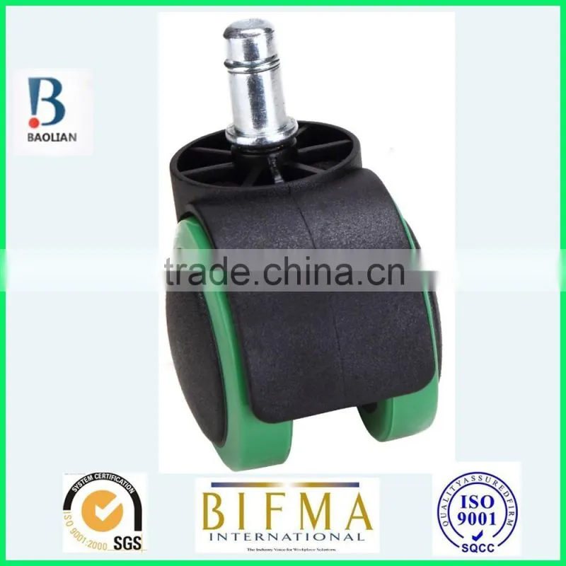 BL 50mm smal black& green durable mute swivel outdoor rubber office chair caster