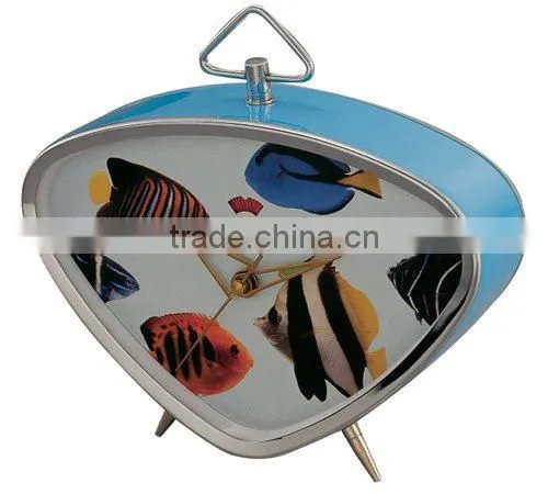triangle metal case mechanical alarm clock
