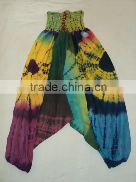 hand tie dye indian harem pajamas