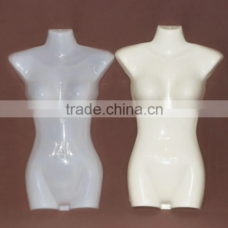 Headless plastic female half body hanging scale mannequin dress form