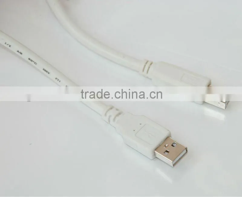 USB 2.0 cable with transfer speed white PVC jacket