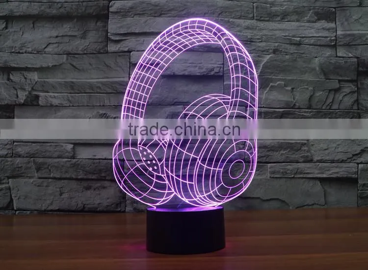 Novelty Lighting fashionable Table Lamp Touch Switch 3D LED Night Light Acrylic Colorful Gradient Atmosphere Lamp With USB Line