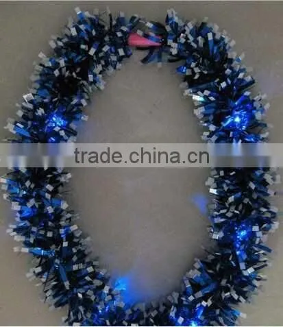 LED Light Up Flashing necklace with blinking metallic material