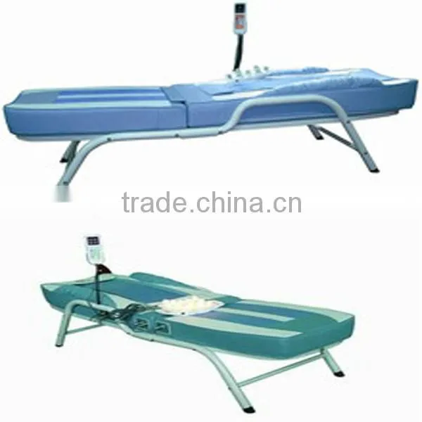 China Cheap AC 110-120V/220-240V Leisure Portable Folding Auto Electric Magnetic Thermal Warm Jade Roller Massage Table for Sale