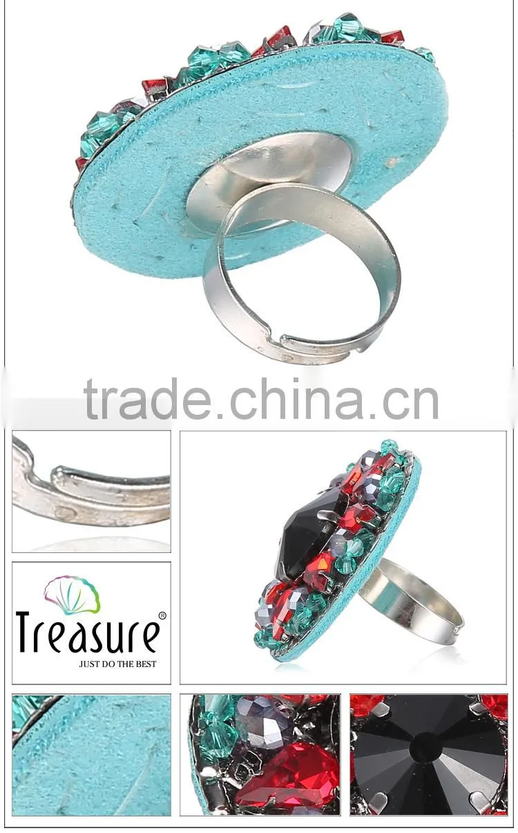 2016 Spring Hot selling elegant round ring with shining crystal