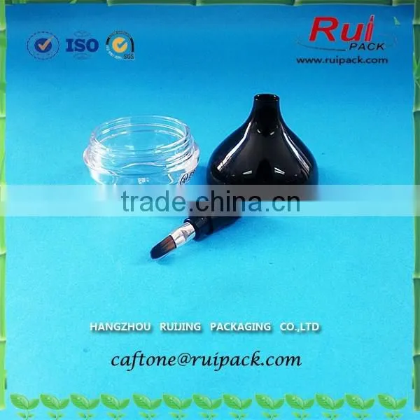Water-drop shape cosmetic jar with brush applicator for eyeliner cream