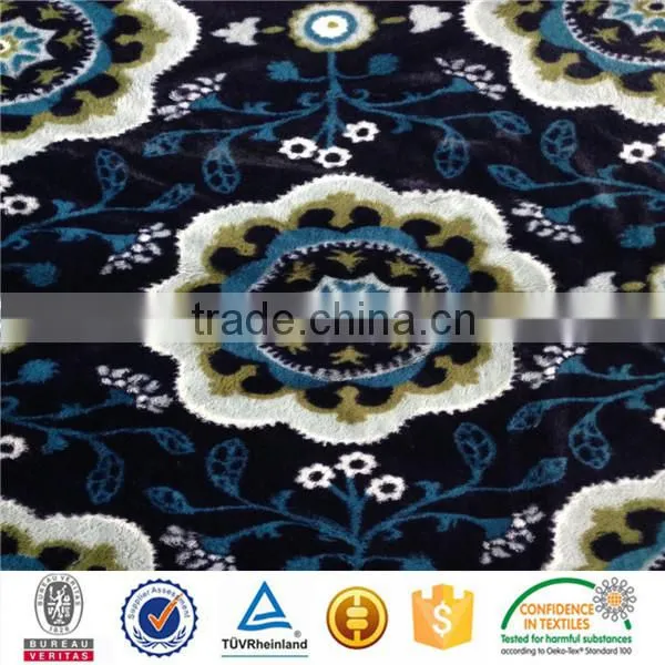 new design printed low pile supersoft pv plush fleece fabric