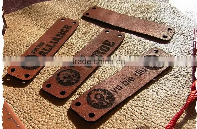 embossed jeans leather label with logo you want