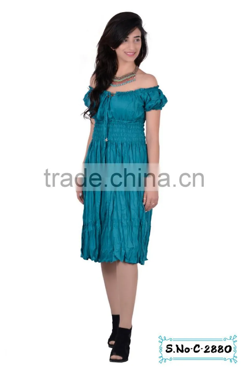 C.Green Cotton Magic Dress Floral Print Dress