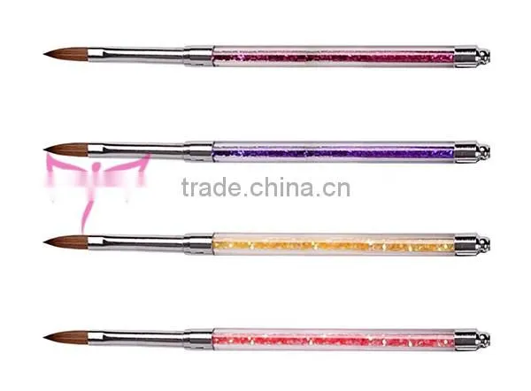 Acrylic hand with glitter plastic round nail acrylic brush factory