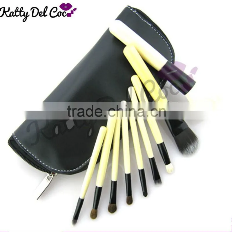 7pcs oem makeup brush set goat hair wood handle