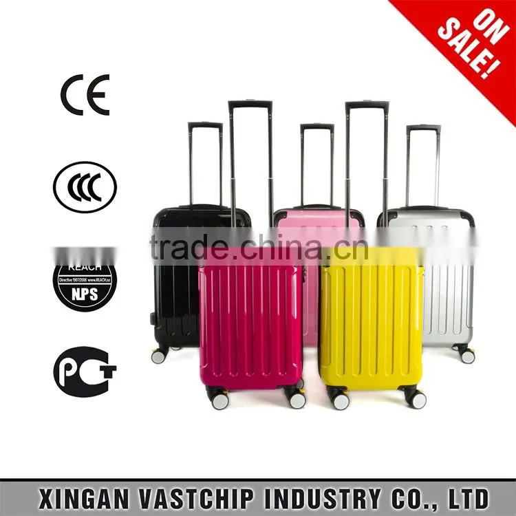 2016 20''22''24''26'' high quality ABS+PC trolley luggage with aluminum frame luggage