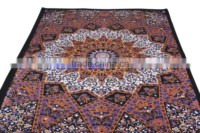 Indian Striped Paisley Tapestry Wall Decor Throw Table Cover 100% Cotton Bedspread Indian Jaipur Manufacturer & Wholesaler