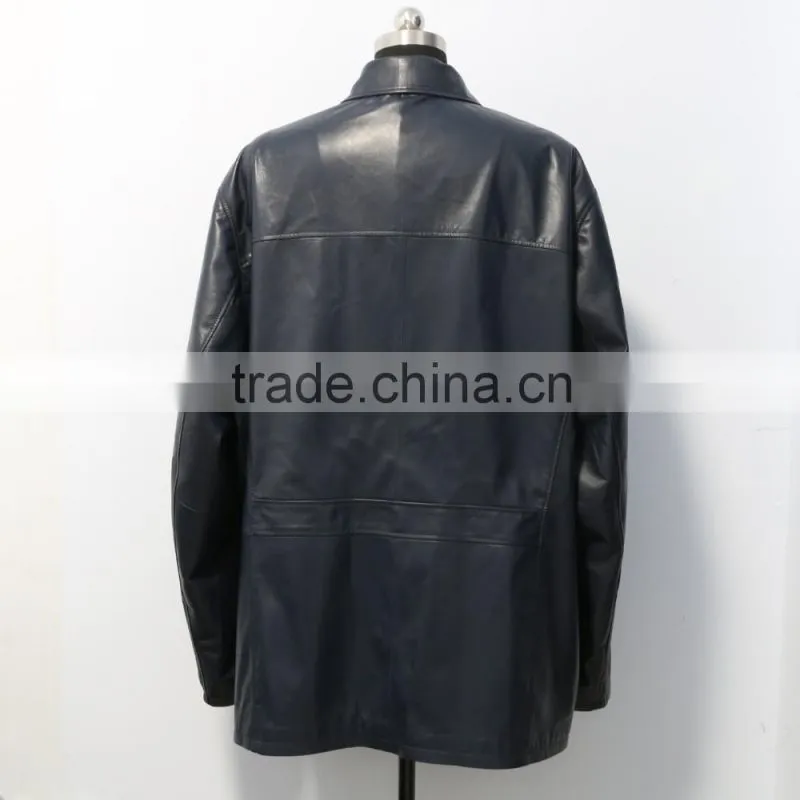 wholesale sheep leather long coat for men/men's sheep leather coat