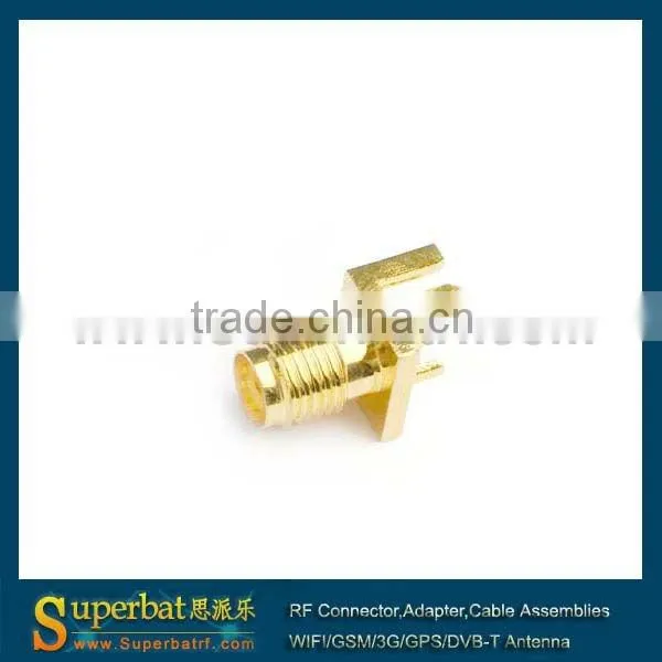 SMA End Launch Jack PCB Mount wide flange .062" short version sma connector antenna