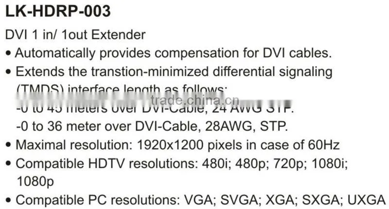 mini DVI one input one output extender box