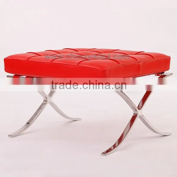 Black/white/brown/red leather barcelona chair