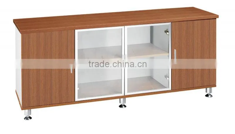 wood filing cabinet with glass door Foshan office furniture PT-L024