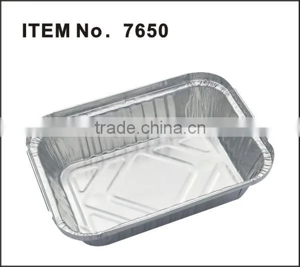 foil containers 750 ml food use take away aluminum foil container with lid No 7650