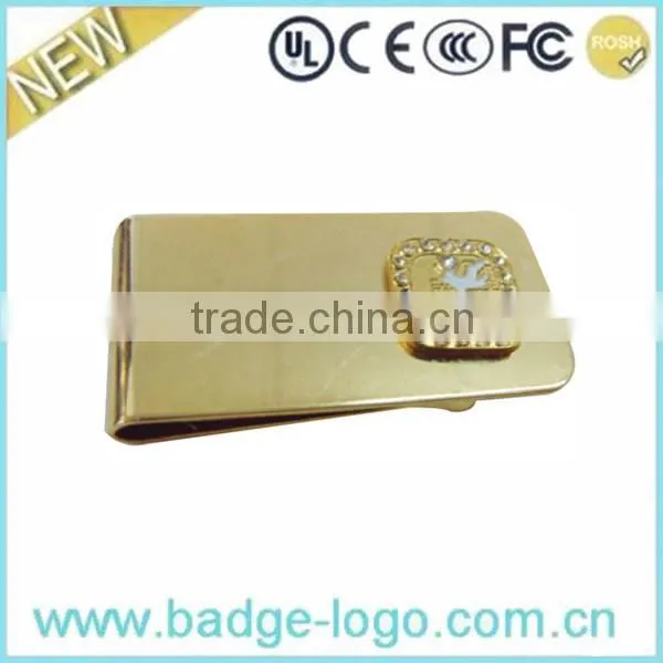 High-quality stainless steel logo money clip/ stainless steel money clip supplier