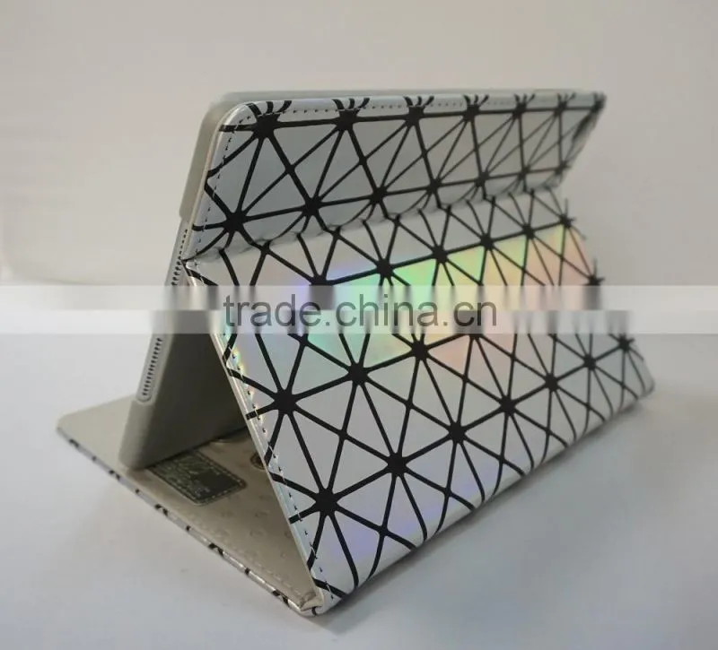 Wholesale OEM premium shiny laser pu leather stand case for iPad pro