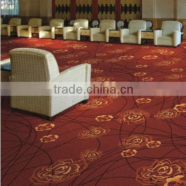 Non-slip Coral pattern Axminster carpet for hotel corridor