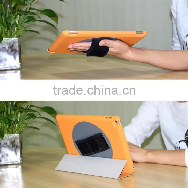 Factory Outlet Patent Item 360 Rotation handheld PC back case PU Smart front flip cover for iPad air 2
