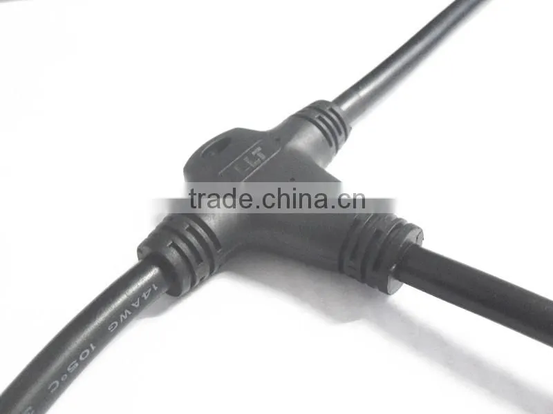 LED lighting 3-Way Molded Waterproof wire splitter T Connector