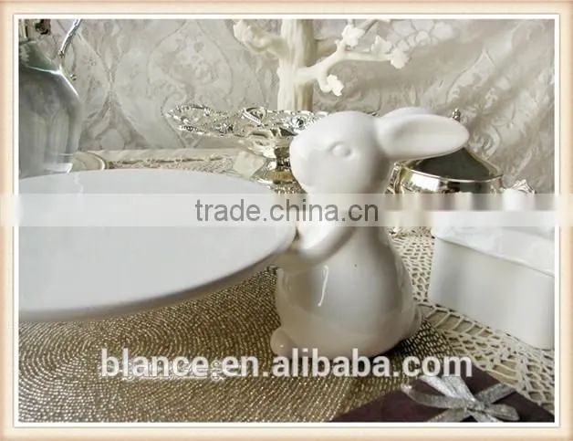 white porcelain souvenir rabbit plate Easter rabbit design dish