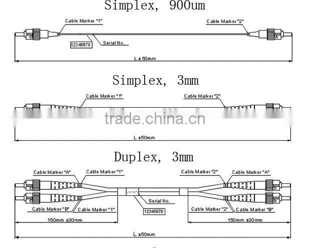 fiber optic cable, medical fiber optic cable, OM1 optical fiber patch cable