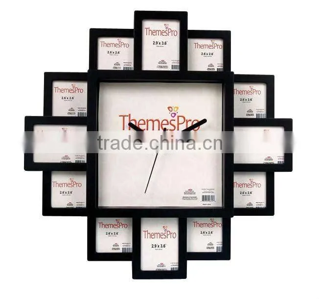 Wall clock with 12 photo frame