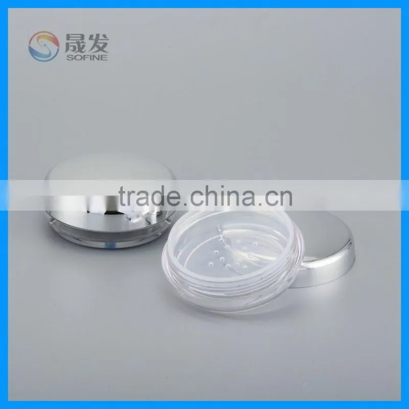 Clear Loose powder jar/Loose powder case/Loose powder case with sifter