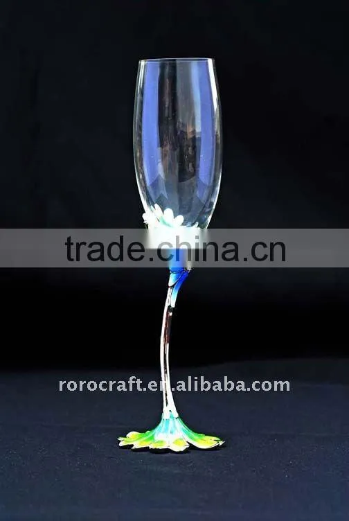 pewter design wedding champagne flute