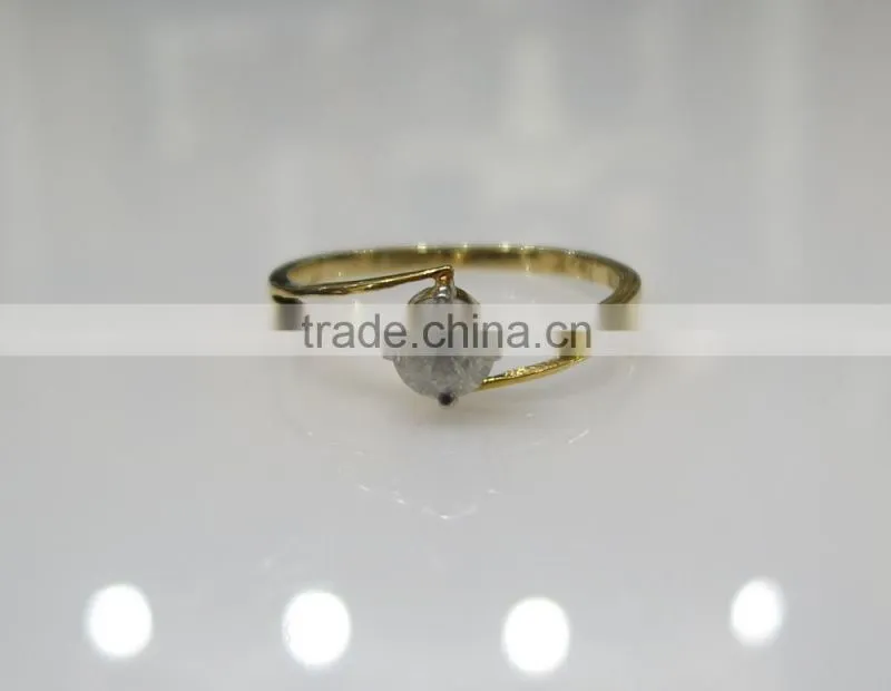 0.40cts Diamond Solitaire Ring 14K Yellow Gold 1.3gms