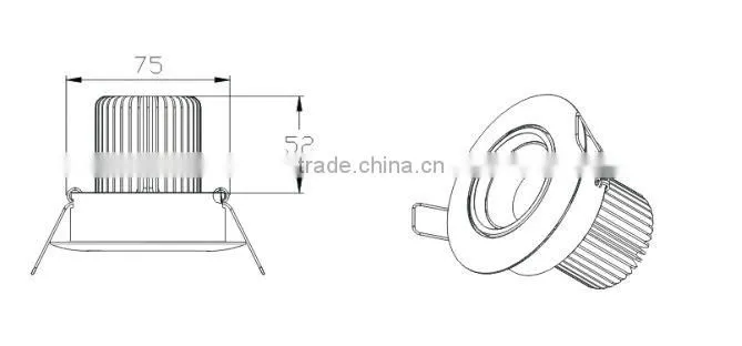 V0 Fire-proof CRI85 LED Downlight COB 10W ( Thermal conductivity: 2.6 , Sharp COB1215 )