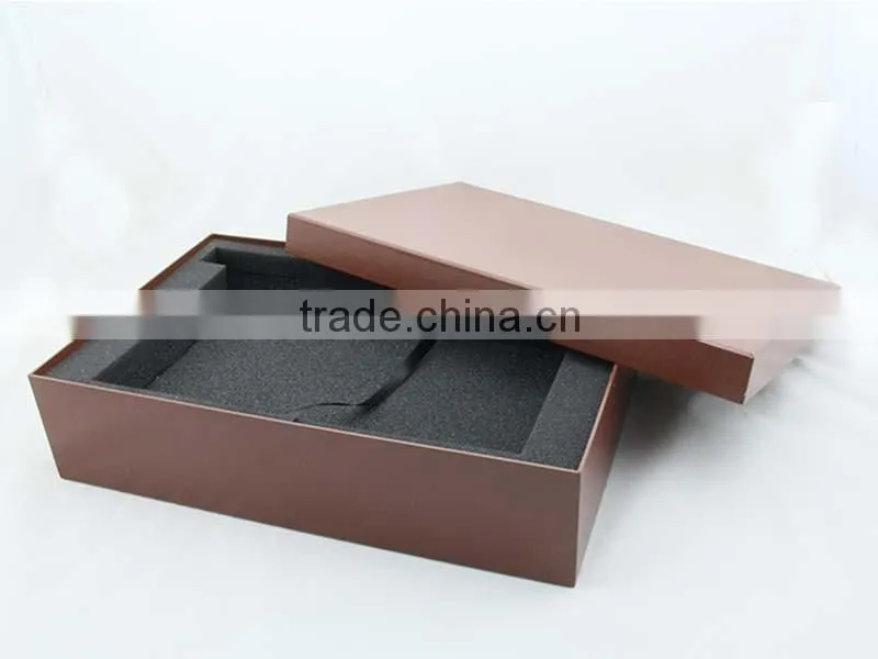 Large black lid and base cardboard storage packaging box with foam insert , accept OEM / ODM order