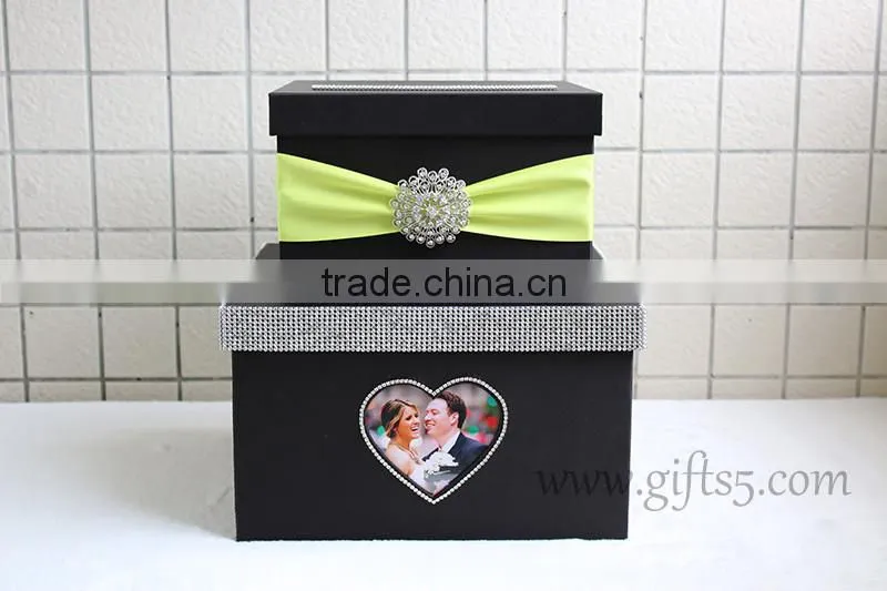 Elegant Black wedding gift box with photo frame