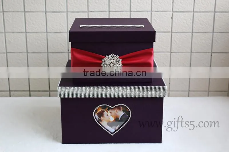 Specail wedding post box wedding card box wedding money box wiht photo frame
