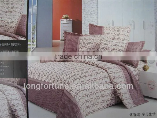 luxury reactive printed four pieces bedding set