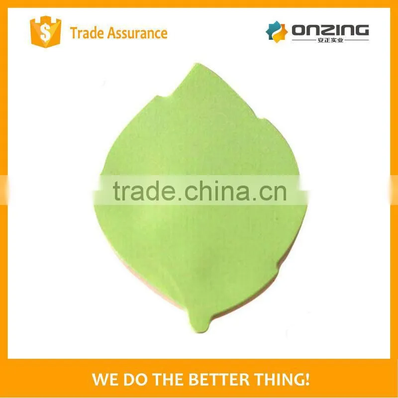Onzing good quality school and office leaf shaped sticky notes