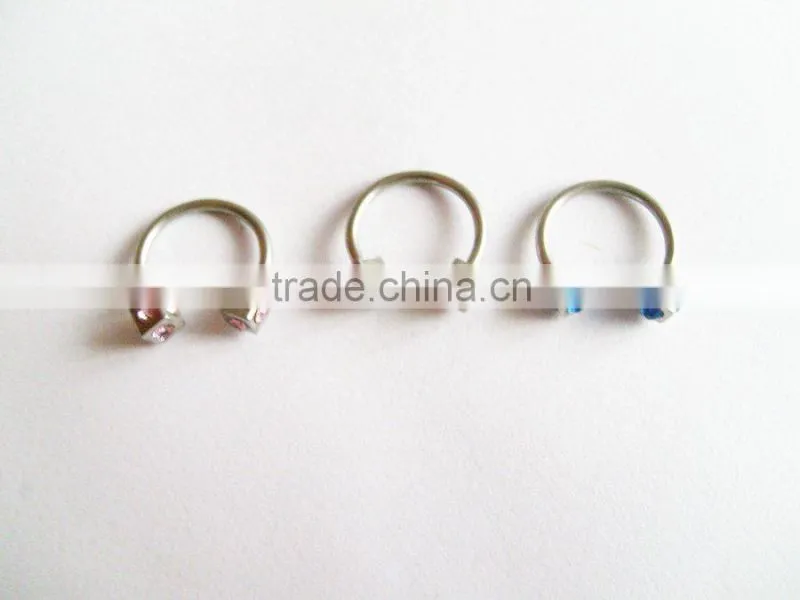 Fashion eyebrow rings with glitter ball body piercing jewelry
