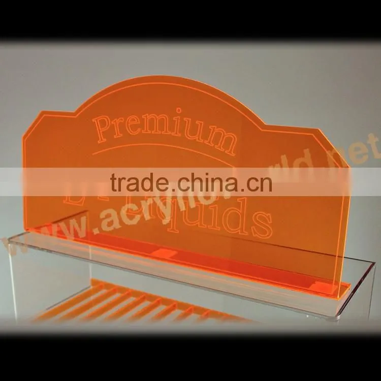 Customize plexiglass display stands clear acrylic e-liquid wall display