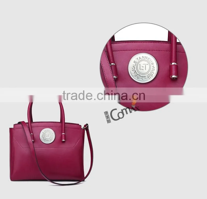 Nickle round custom metal engraved tag for purse and handbag