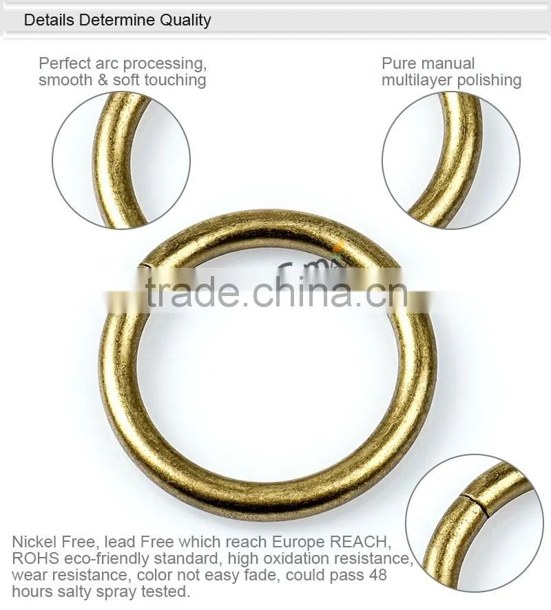Rolling antique brass 41mm iron wire metal o ring