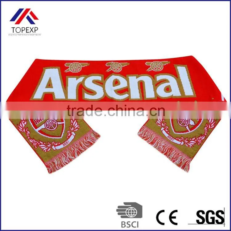 Professional Custom Knit Fan Scarf Jacquard Scarf