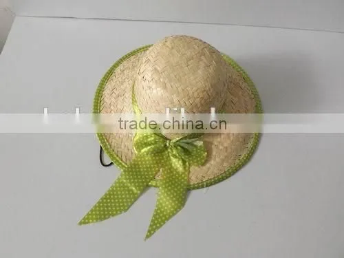 beautiful lady bowknot straw hat plain straw hat