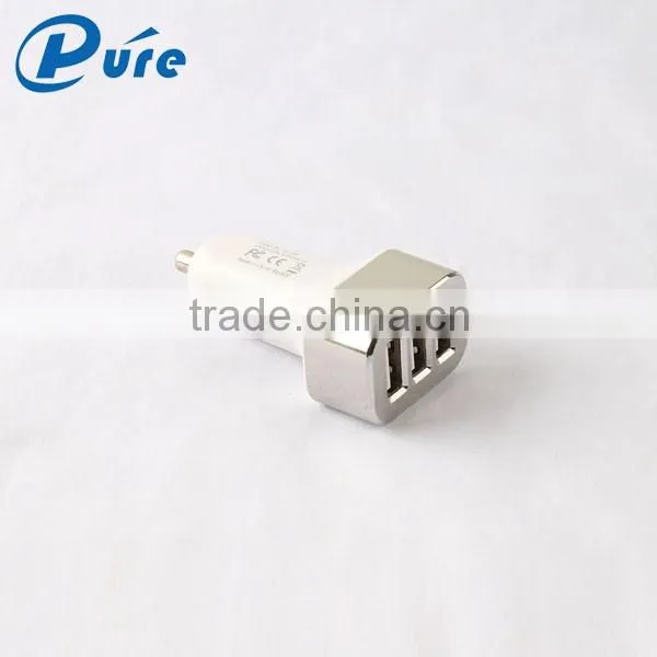 Factory Direct Supply 3 USB Car Charger Wholesale,Smart Car USB Charger for iPhone