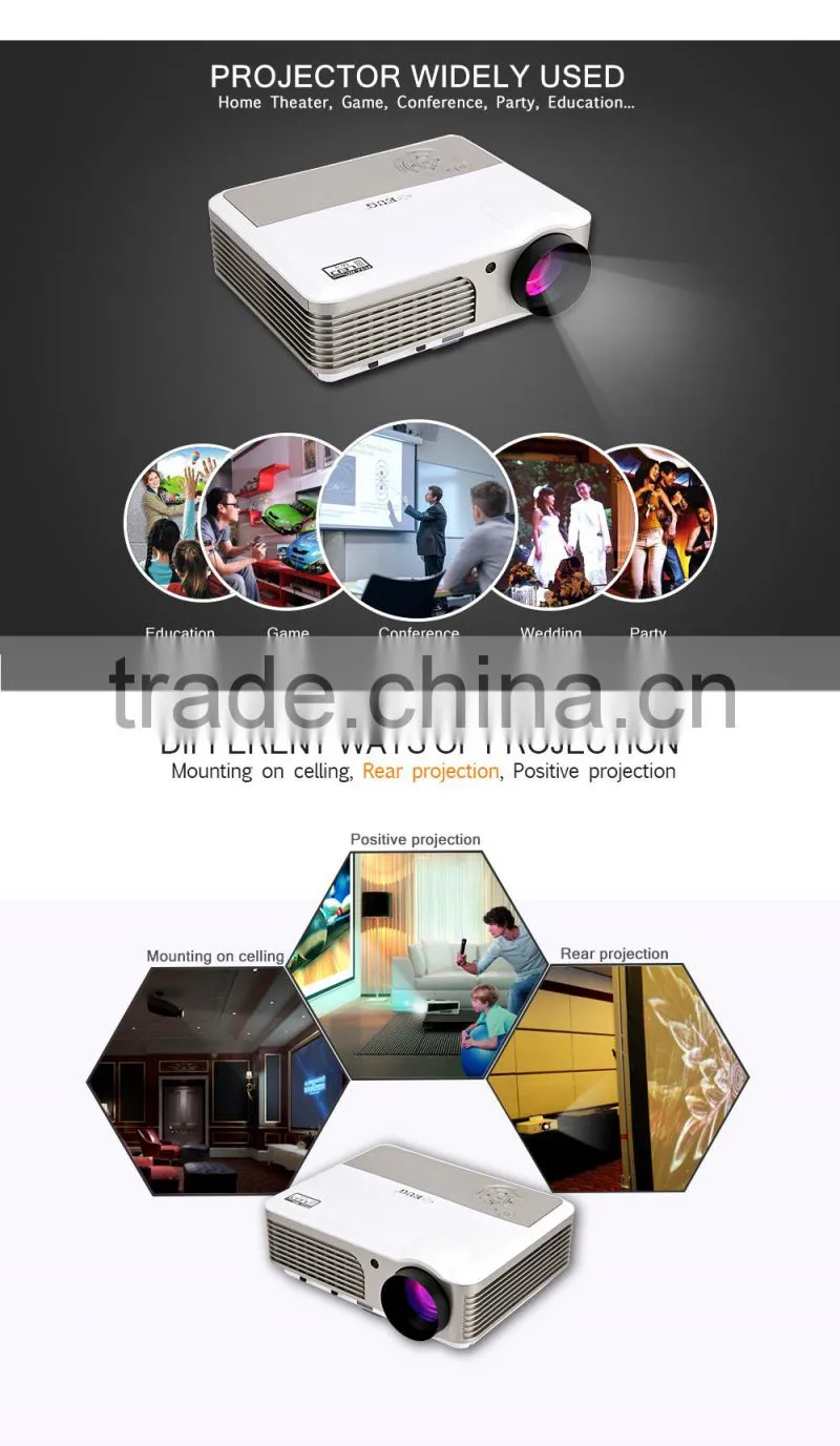 LED Projector With 2600 Lumens, android projector WiFi Wireless Network